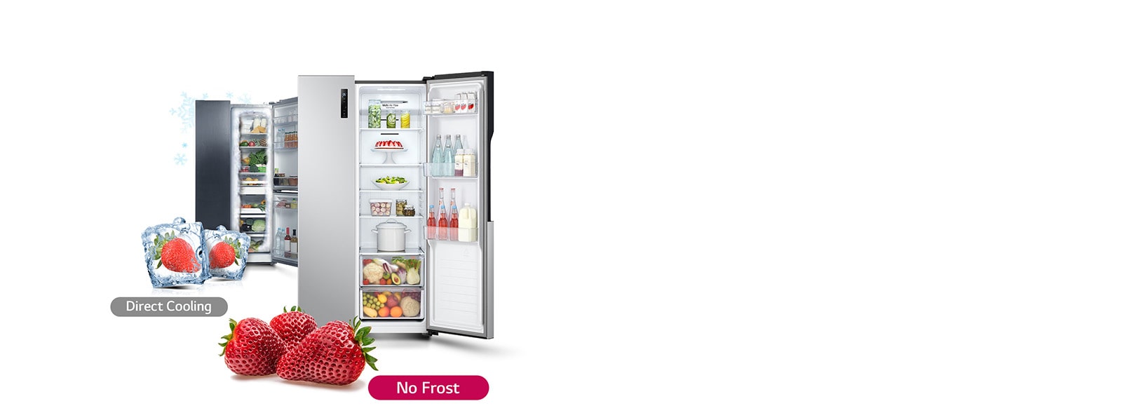 Exprimant la fonction d'un réfrigérateur sans givre avec des fraises.