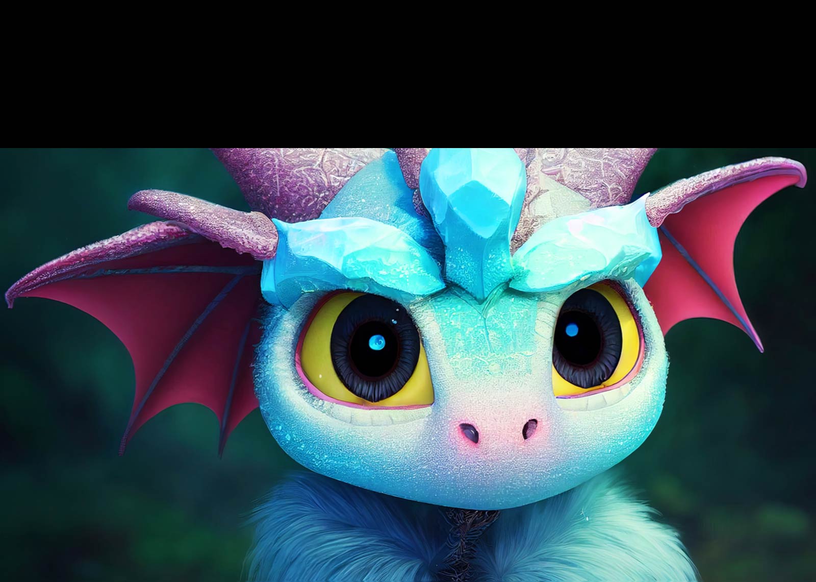 A video shows a gallery featuring images of a cartoon dragon with differing contrast, brightness, color, etc. Two images are selected and then merged to create a personalized image settings profile.