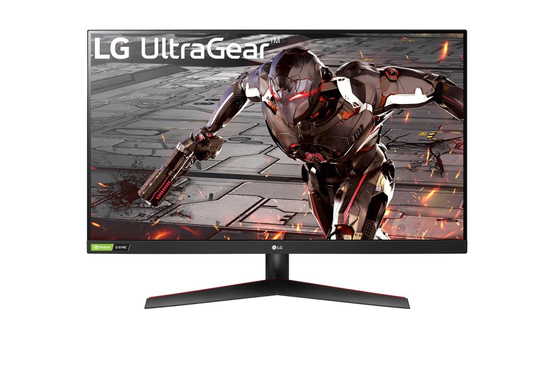LG 31.5'' UltraGear™ Full HD Gaming Monitor with 165Hz, 1ms MBR and NVIDIA® G-SYNC® Compatible, Front View, 32GN500-B