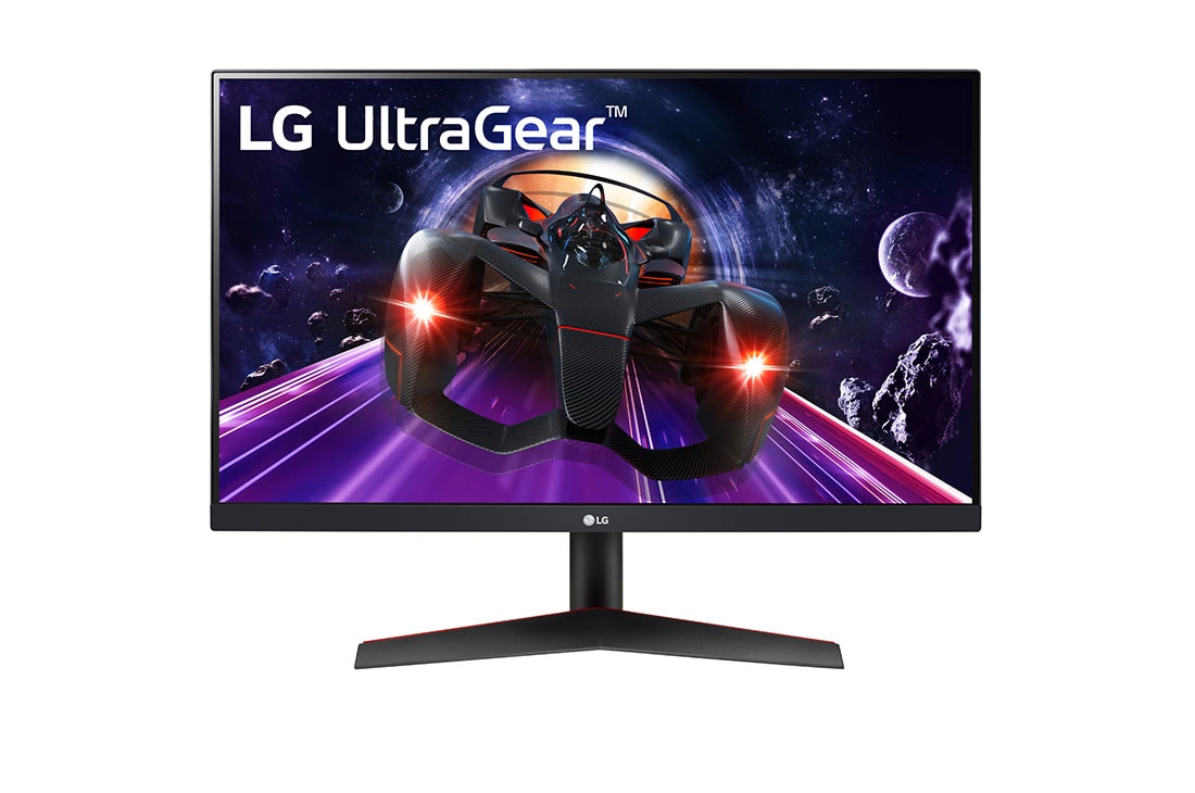 LG 24'' UltraGear™ Full HD IPS 144Hz HDR Gaming Monitor with G-Sync® Compatible, front view, 24GN600-B