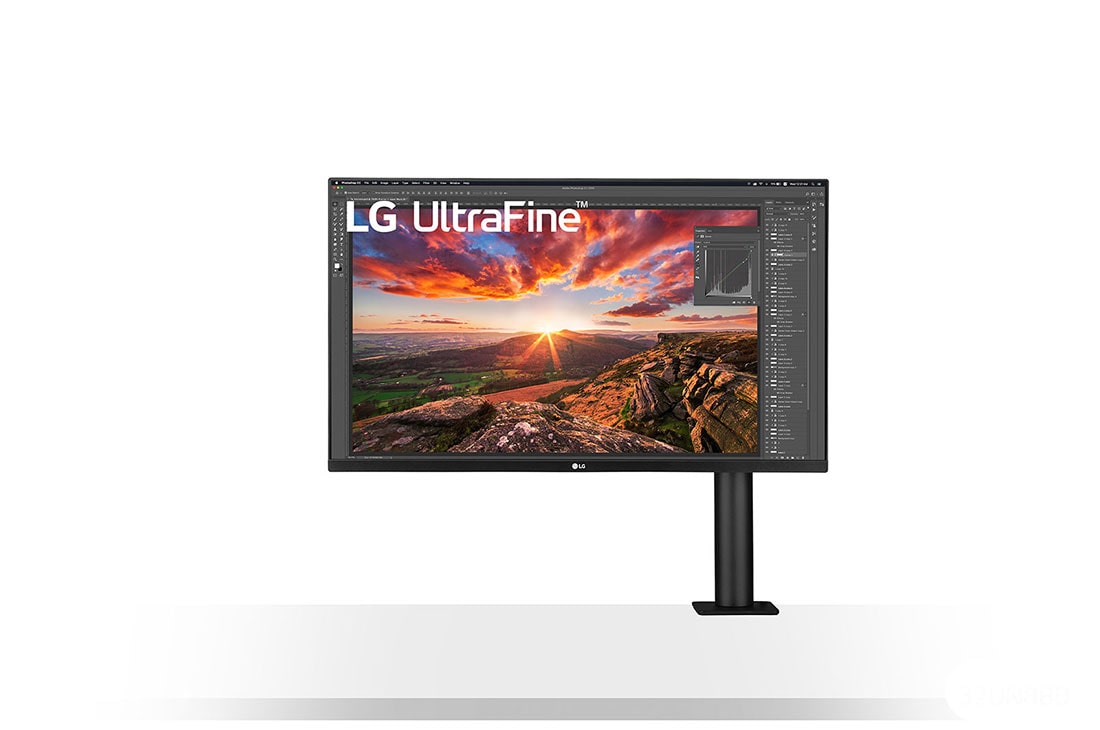 LG 32UN880-B 32 Inch UltraFine™ Display Ergo 4K HDR10 Monitor, Front View Monitor Arm On The Right, 32UN880-B, thumbnail 15