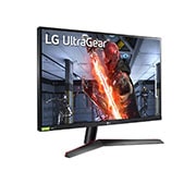 LG 27” UltraGear™ Full HD IPS 1ms (GtG) Gaming Monitor with NVIDIA® G-SYNC® Compatible, perspective view, 27GN60R-B, thumbnail 4