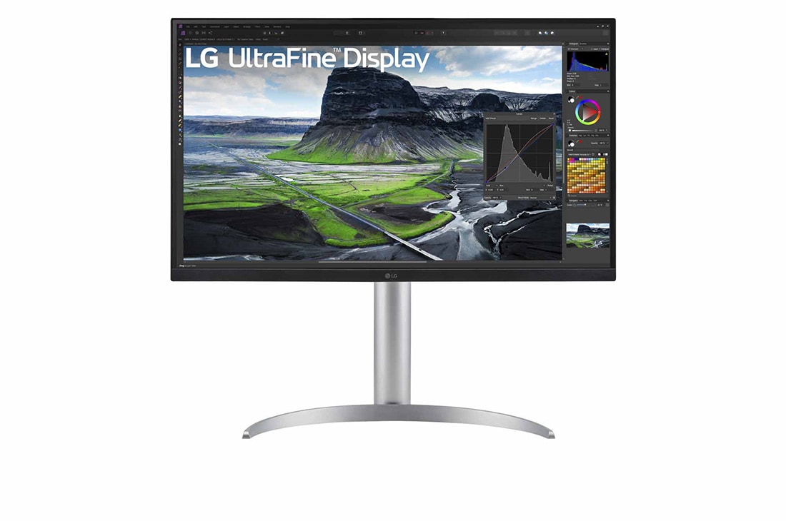 LG 27” UHD 4K IPS display with 2000:1 contrast ratio, front view, 27UQ850V-W