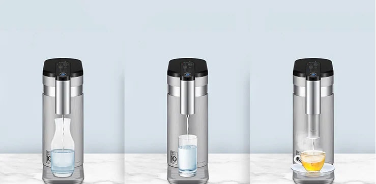 Each of the three water purifiers is shown according to their application