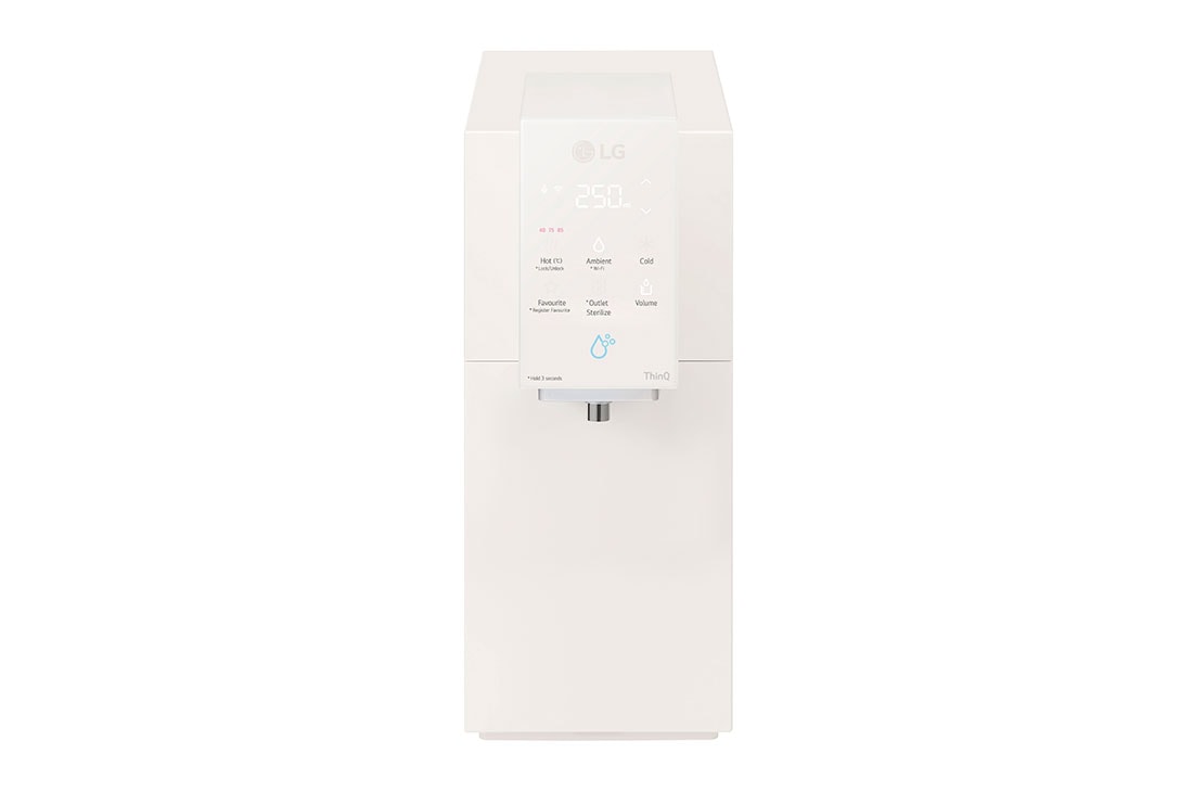 LG PuriCare Objet Collection Water Purifier, Calming Beige, front view, WD518AN.ABGRLML