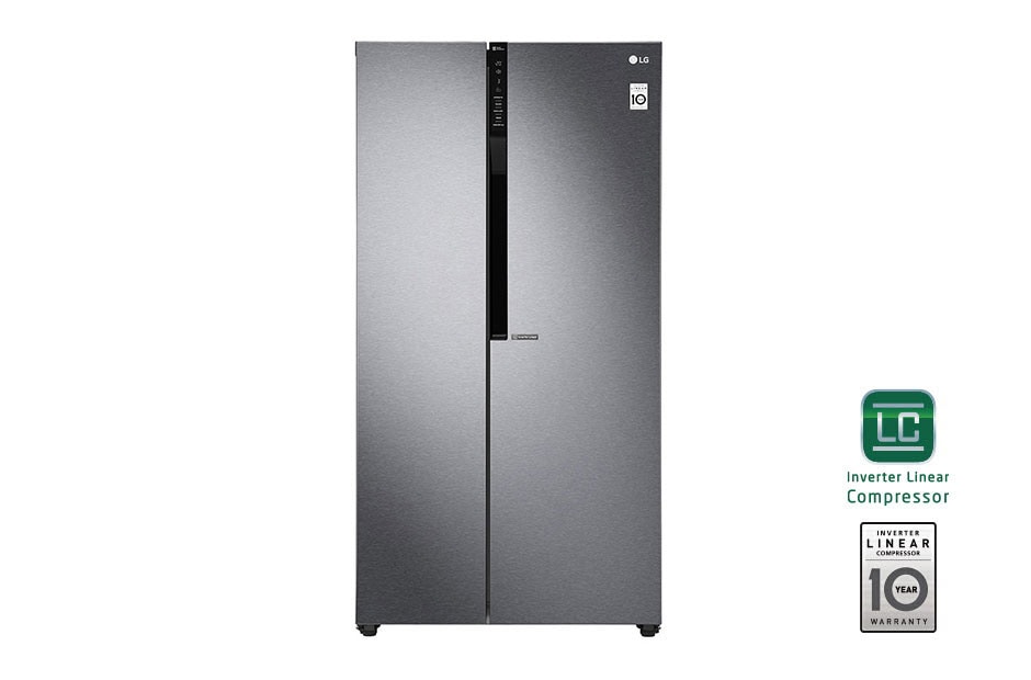 LG Nett 613L Side-by-Side Refrigerator with Multi Air Flow & Inverter Linear Compressor, Dark Graphite Steel, GC-B247KQDV