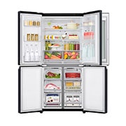 LG Nett 458L  Slim French Door Refrigerators with InstaView Door-in-Door®,DoorCooling+ & Hygiene FRESH⁺ᵀᴹ, Matte Black, GC-Q22FTQKL, thumbnail 4