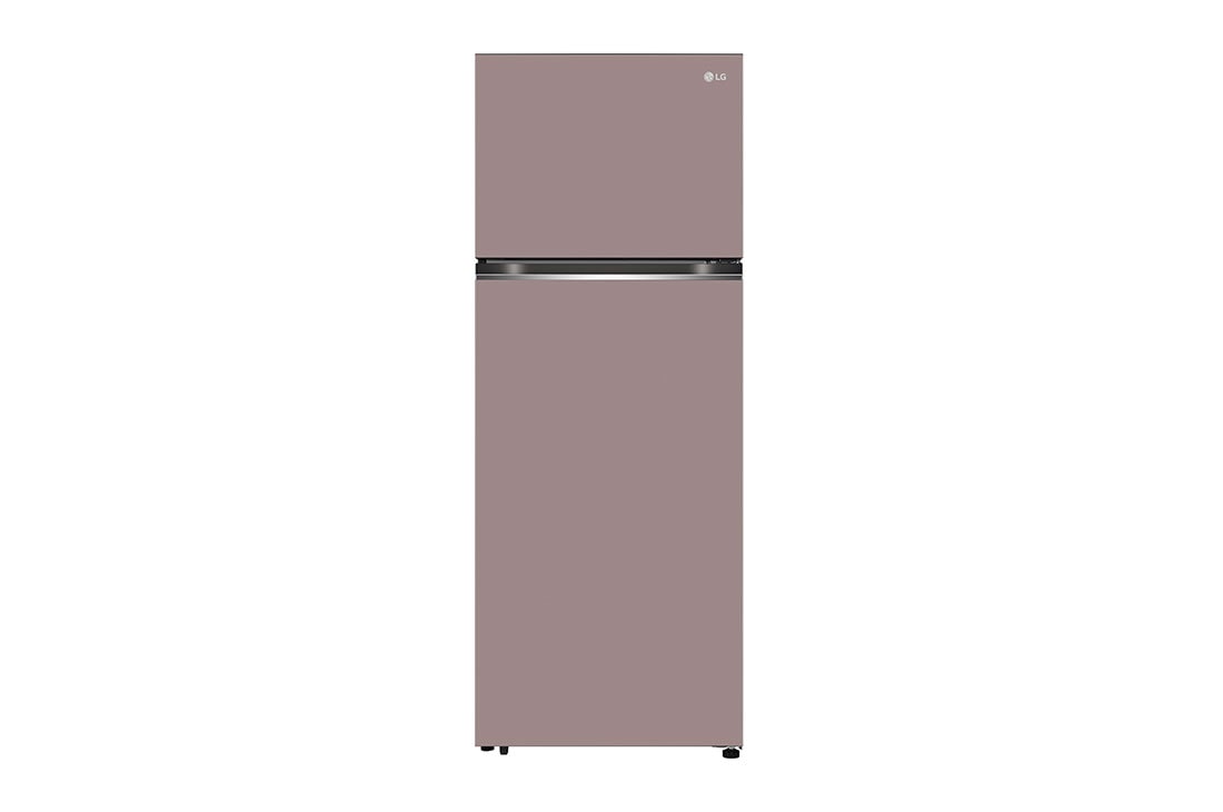 LG 493L Top Freezer Fridge in Clay Pink Finish, front view , GN-B452PPFK