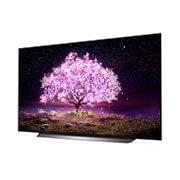 LG C1 77” 4K Smart SELF-LIT OLED TV with AI ThinQ® (2021), -15 degree side view, OLED77C1PTB, thumbnail 2