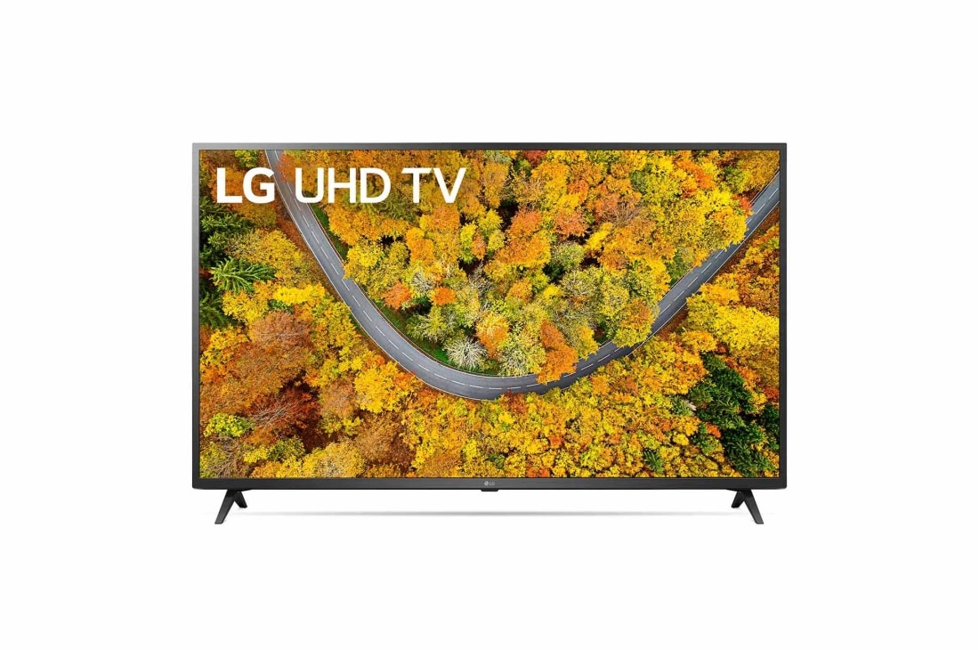 LG UP75 Series 55'' Smart UHD TV with AI ThinQ® (2021), front view with infill image, 55UP7550PTC