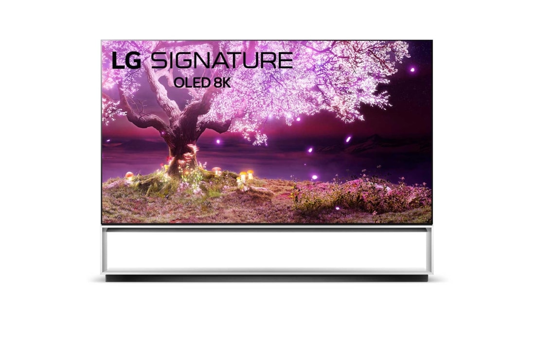 LG SIGNATURE Z1 88'' 8K Smart SELF-LIT OLED TV with AI ThinQ® (2021), front view, OLED88Z1PTA