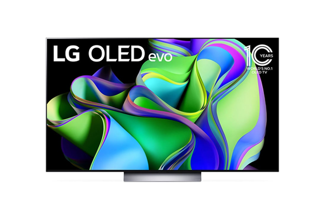 LG  LG OLED evo C3 65 inch 120Hz Dolby Vision & HDR10 4K UHD Smart TV (2023), Front view with LG OLED evo and 10 Years World No.1 OLED Emblem on screen., OLED65C3PSA, thumbnail 0