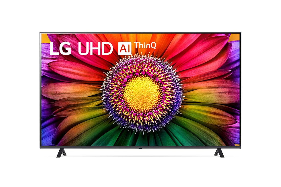 LG UR80 75 inch HDR10 4K UHD Smart TV (2023), A front view of the LG UHD TV, 75UR8050PSB
