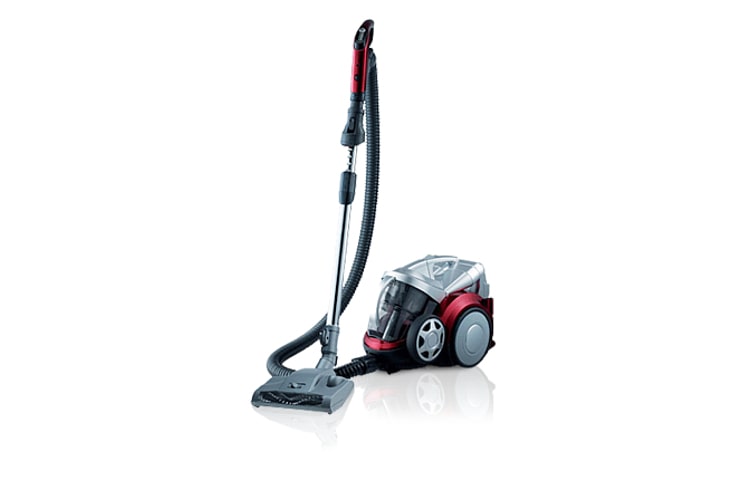 LG Cylinder Bagless Vacuum Cleaner with Turbo Combi and Mini Turbine Nozzle (Up to 2000W and 350W suction Power, Ferrari Red), V-KC902HT