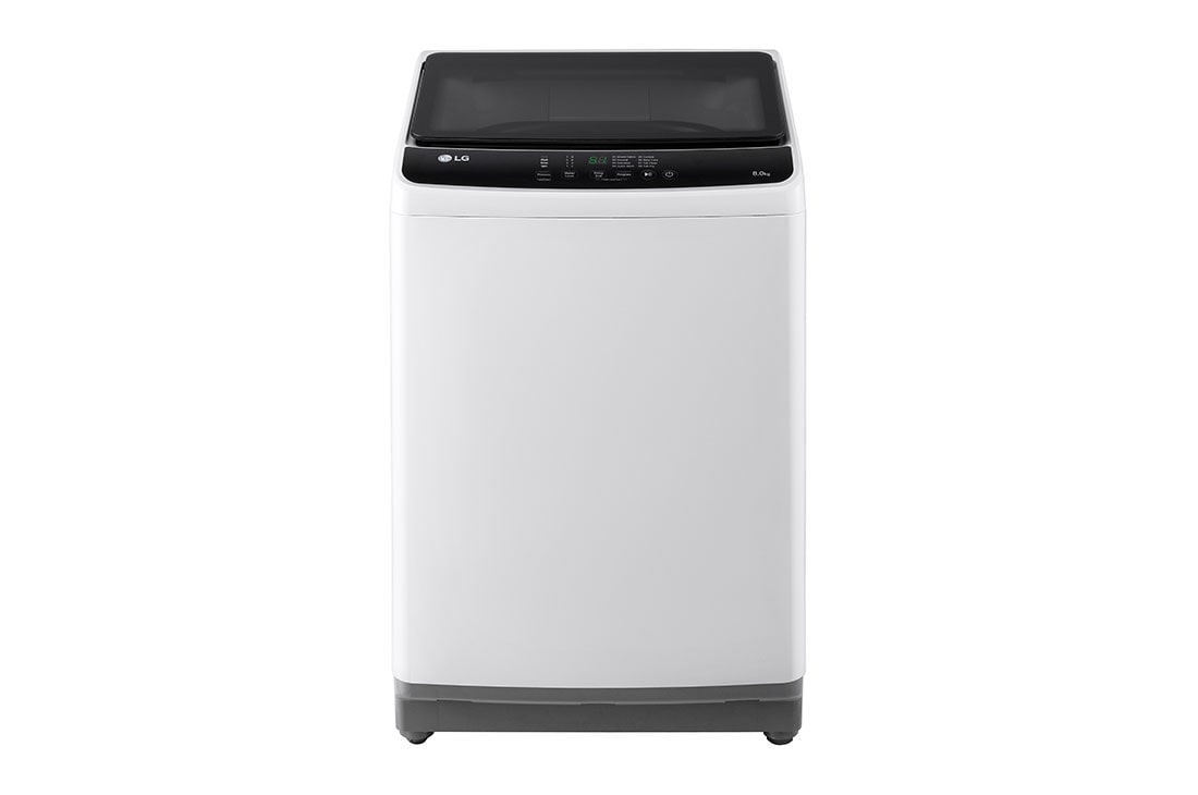 LG 8kg Top Load Washer with Honeycomb Crystal Drum, White, Front view, T2108NT1W1