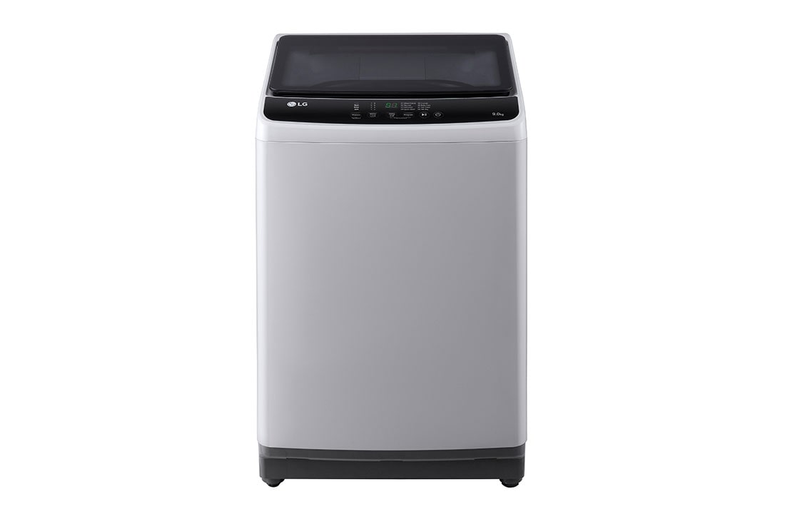 LG 9kg Top Load Washer with Honeycomb Crystal Drum, Grey, front view , T2109NT1G1