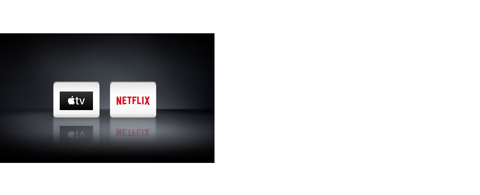Drie logo‘s: De Apple TV, Netflix en LG Channels.
