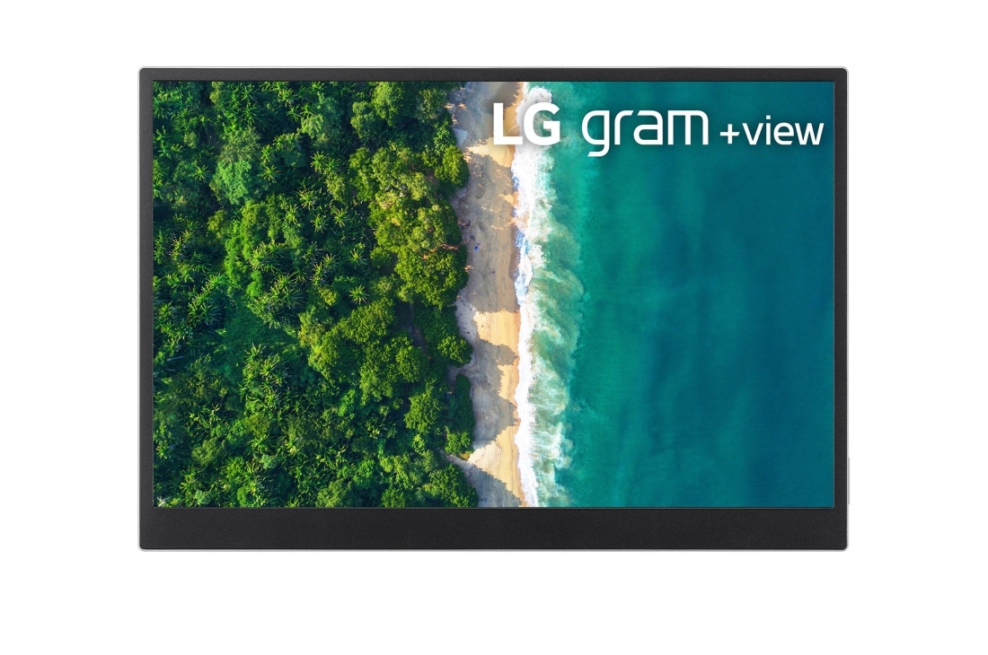 LG 16 inch +view voor LG gram draagbare monitor met USB Type-C™, vooraanzicht, 16MQ70