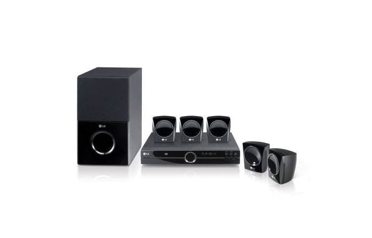 LG 5.1 DVD Home Theater systeem met 1080p-upscaling, Simplink, USB-direct recording en Dolby Digital, HT304SQ