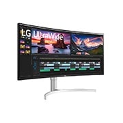 LG 38'' UltraWide™ QHD+ IPS curved monitor, +15 graden achteraanzicht, 38WN95C-W, thumbnail 4