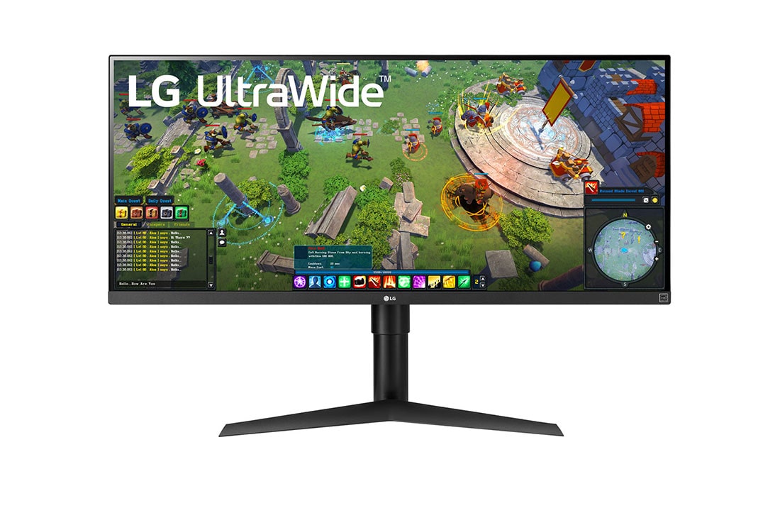 LG 34'' UltraWide™ Full HD IPS-monitor met VESA Display HDR™ 400, Vooraanzicht, 34WP65G-B