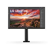 LG 27'' UHD 4K Ergo IPS-monitor met USB Type-C™, vooraanzicht met monitorarm in het midden, 27UN880-B, thumbnail 2