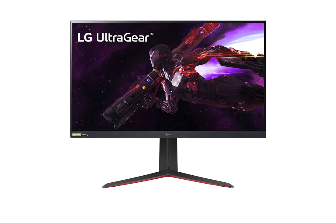 LG 31,5'' UltraGear™ Nano IPS 1ms gamingmonitor met NVIDIA® G-SYNC®, vooraanzicht, 32GP850-B