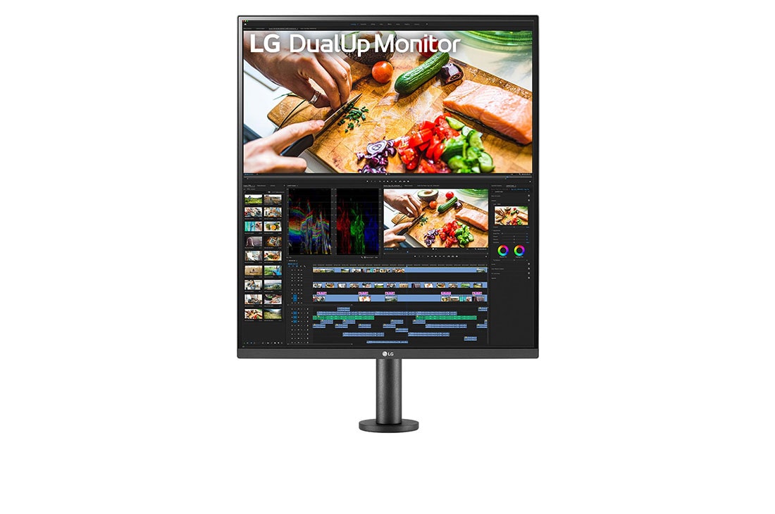 LG 27,6-inch 16:18 DualUp Monitor met Ergo-standaard en USB Type-C™, vooraanzicht monitorarm richtig het midden, 28MQ780-B, thumbnail 14