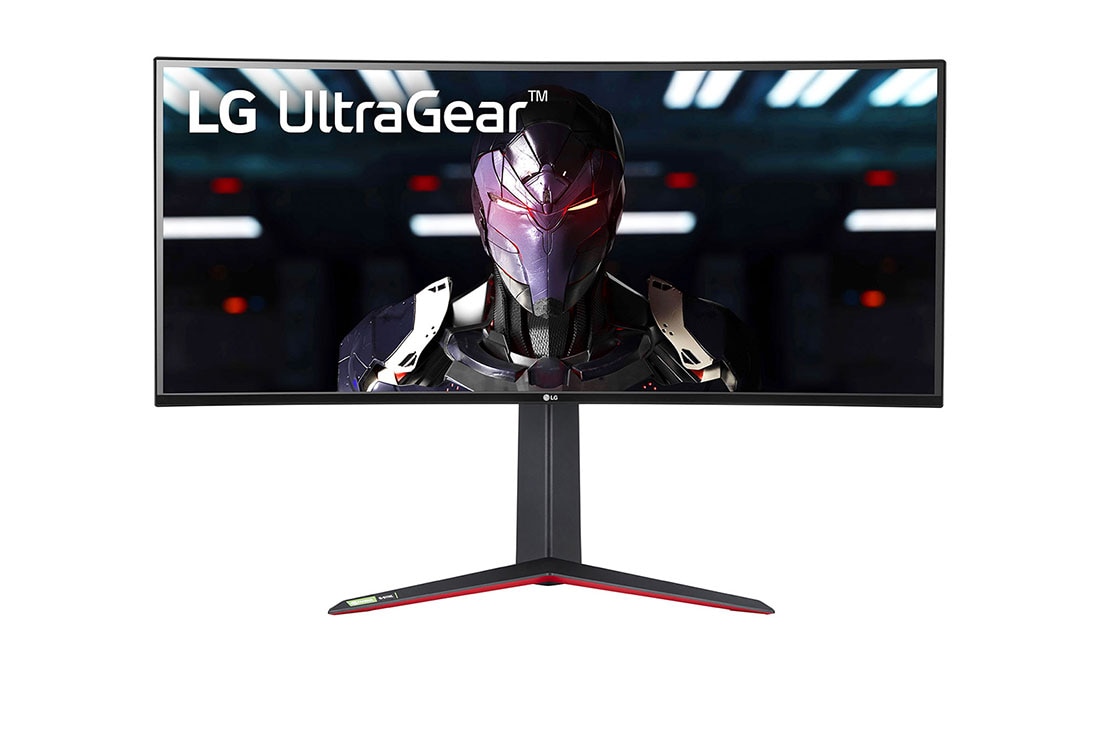 LG 34'' 21:9 UltraGear™ Nano IPS 1 ms (GtG) curved gaming monitor, front view, 34GN850P-B
