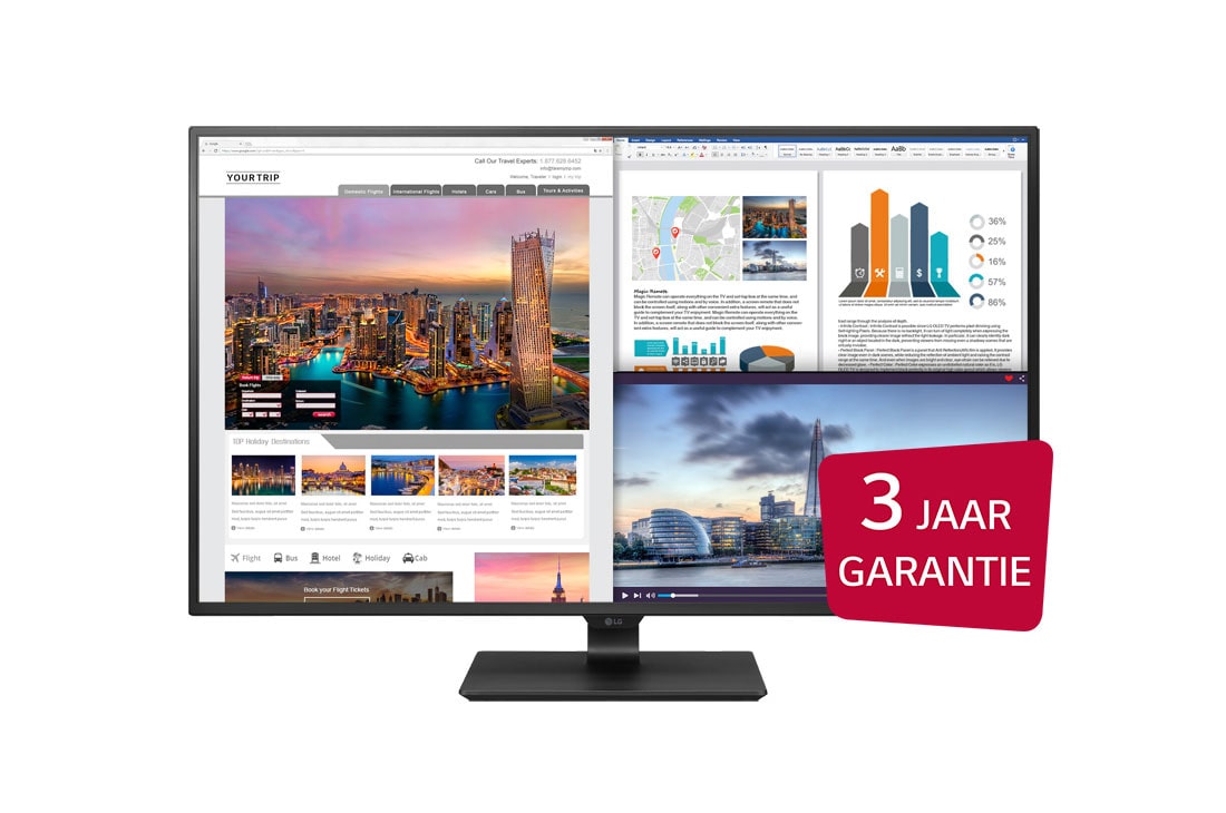 LG 43” Inch | UHD 4K (3840 x 2160) resolutie | OnScreen Control & Split-Screen | Compatibel met HDCP 2.2 | USB Type-C, 43UD79-B