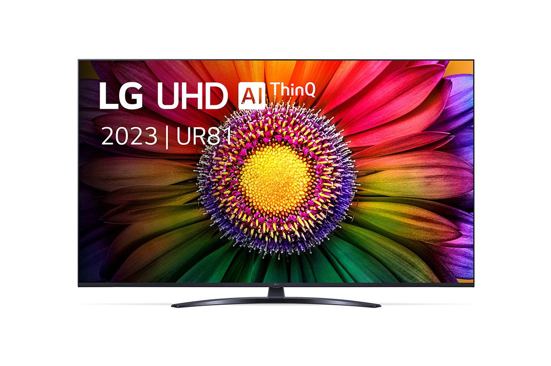 LG 55 inch LG LED UHD UR81 4K Smart TV - 55UR81006LJ, Vooraanzicht van de LG UHD TV, 55UR81006LJ