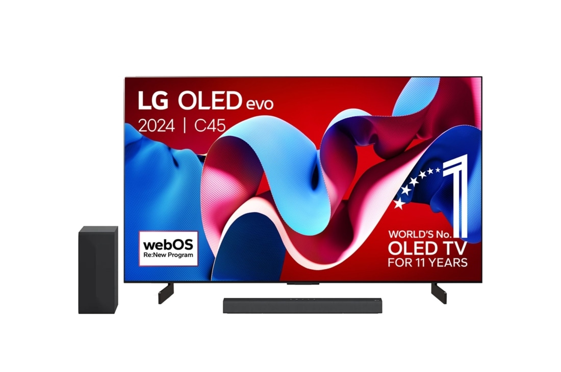 LG 42 Inch LG OLED evo C4 4K Smart TV OLED42C4 & DS60Q 2.1 channel Soundbar, OLED42C45LA.DS60Q, OLED42C45LA.DS60Q