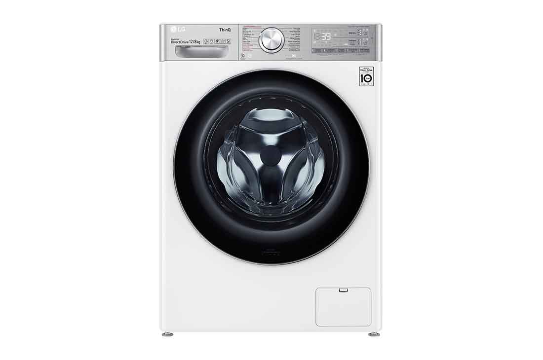 LG TurboWash™ 39 - Perfect schoon in 39 minuten | Slimme AI DD™ motor herkent je kleding | E | 12 kg wassen / 8 kg drogen | EZDispense™ | Minder strijken door stoom, F4DV912A2E, F4DV912A2E