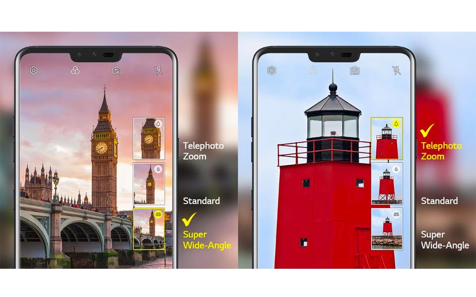 You get three different viewpoints with LG V40ThinQ, including telephoto zoom, standard and super wide-angle | More at LG MAGAZINE