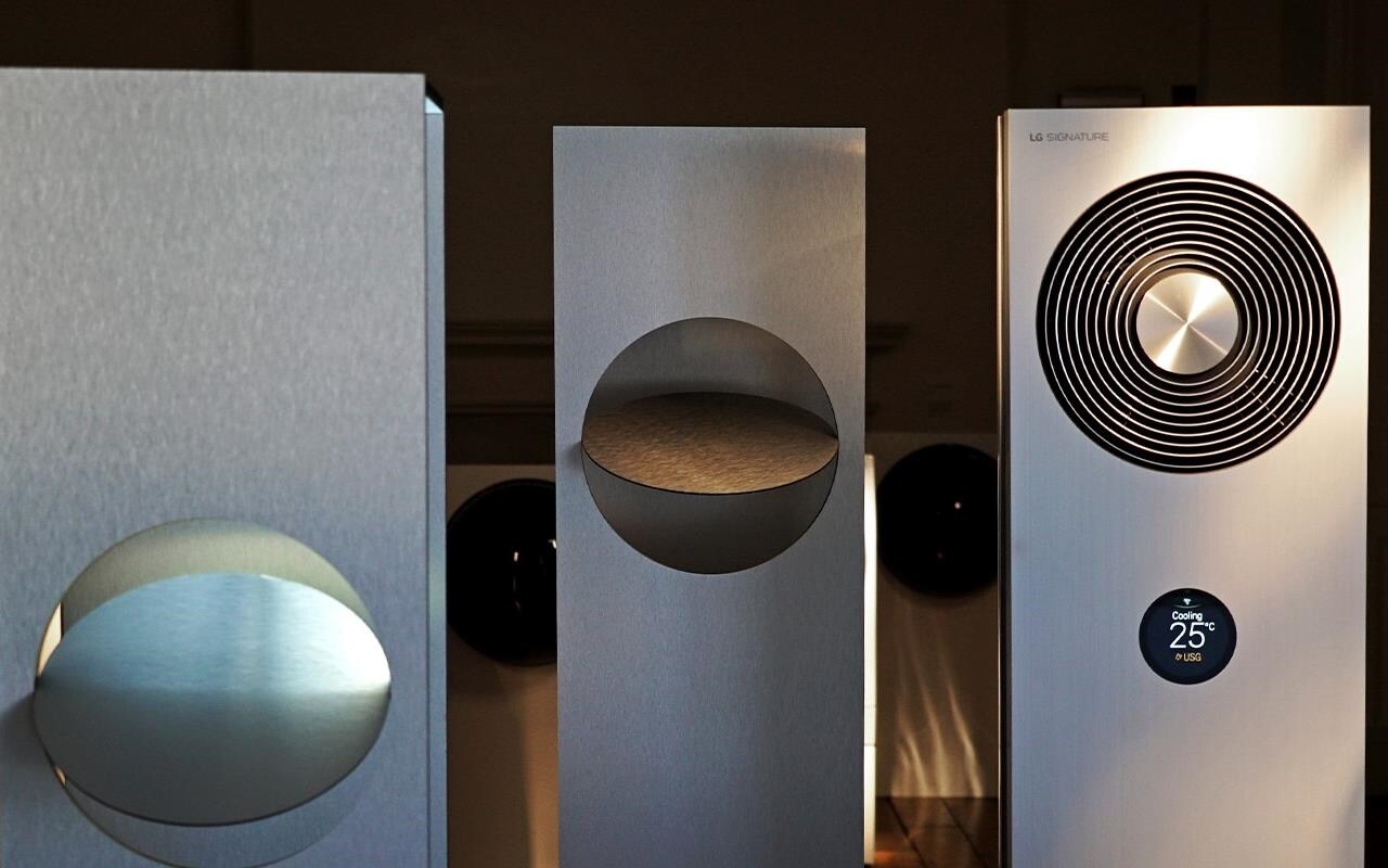 The brand new LG SIGNATURE Air Conditioner was on show at London Design Week, merging futuristic technology with minimalist design | More at LG MAGAZINE