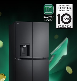 Kjøleskap foran stigende piler og myntstabel