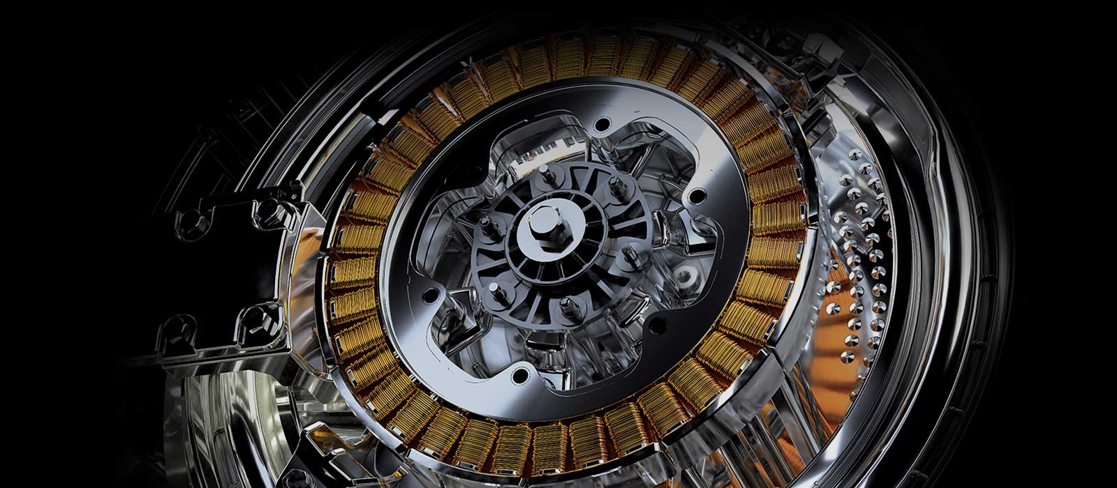 LG SIGNATURE Centum System er plassert på venstre side av bildet, som er i en svart farge.