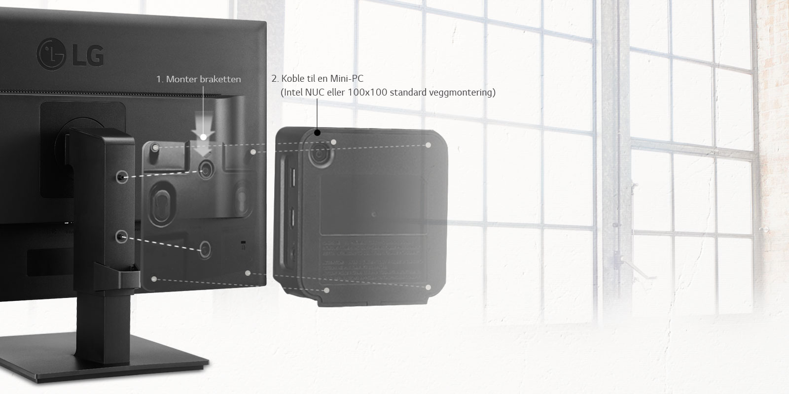 <br><br>Mulig med tilkobling av mini-PC1