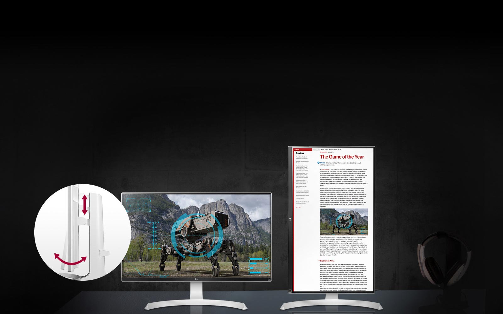 Enkel kontroll med svingbart ergonomisk stativ.1