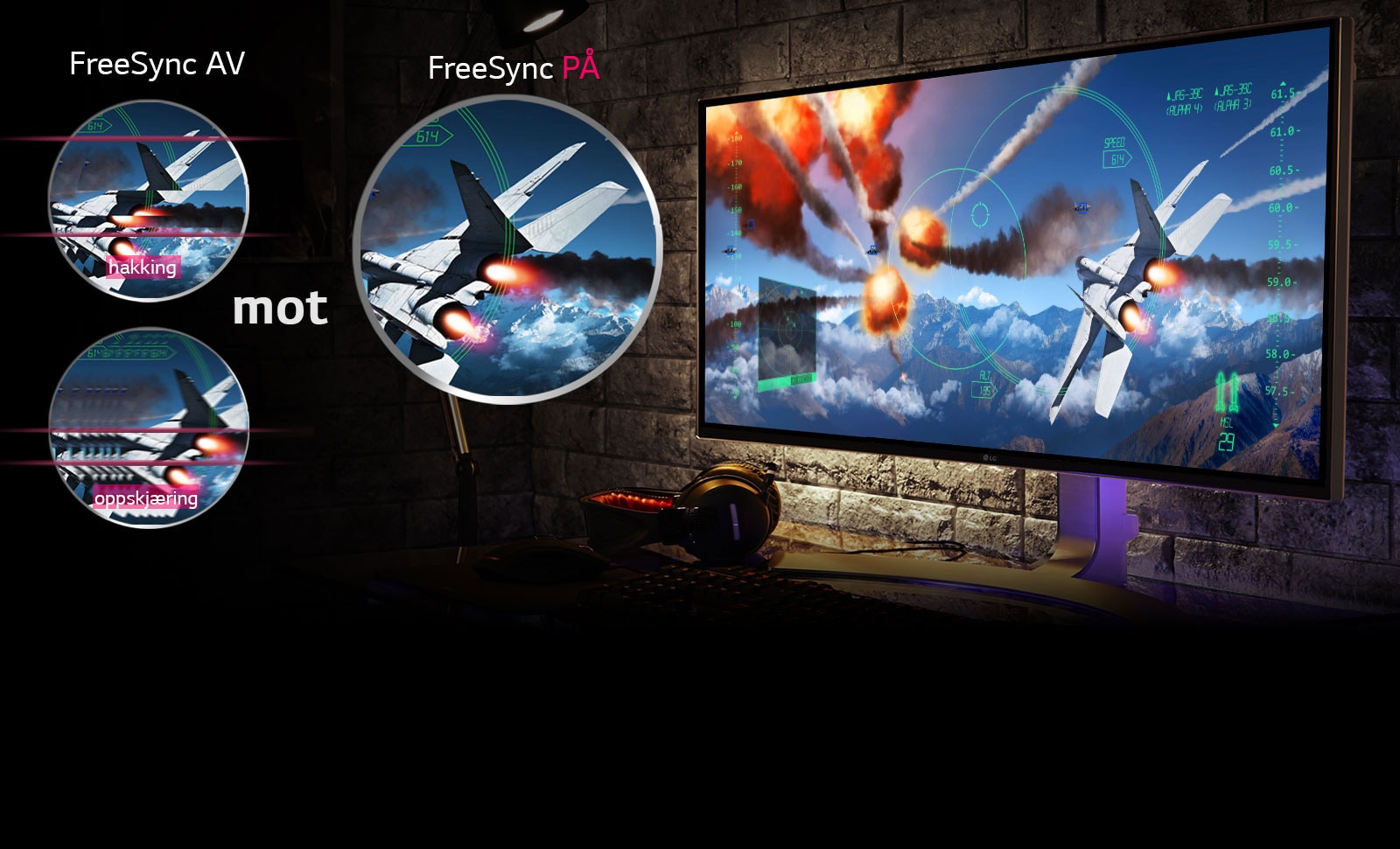 Tydelige, online spillscener med FreeSync