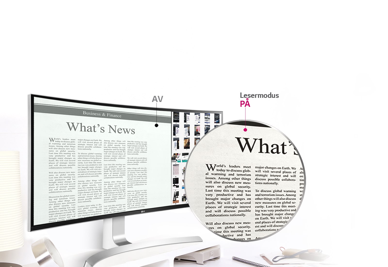 Proff fargegjengivelse og komfort med lesermodus1