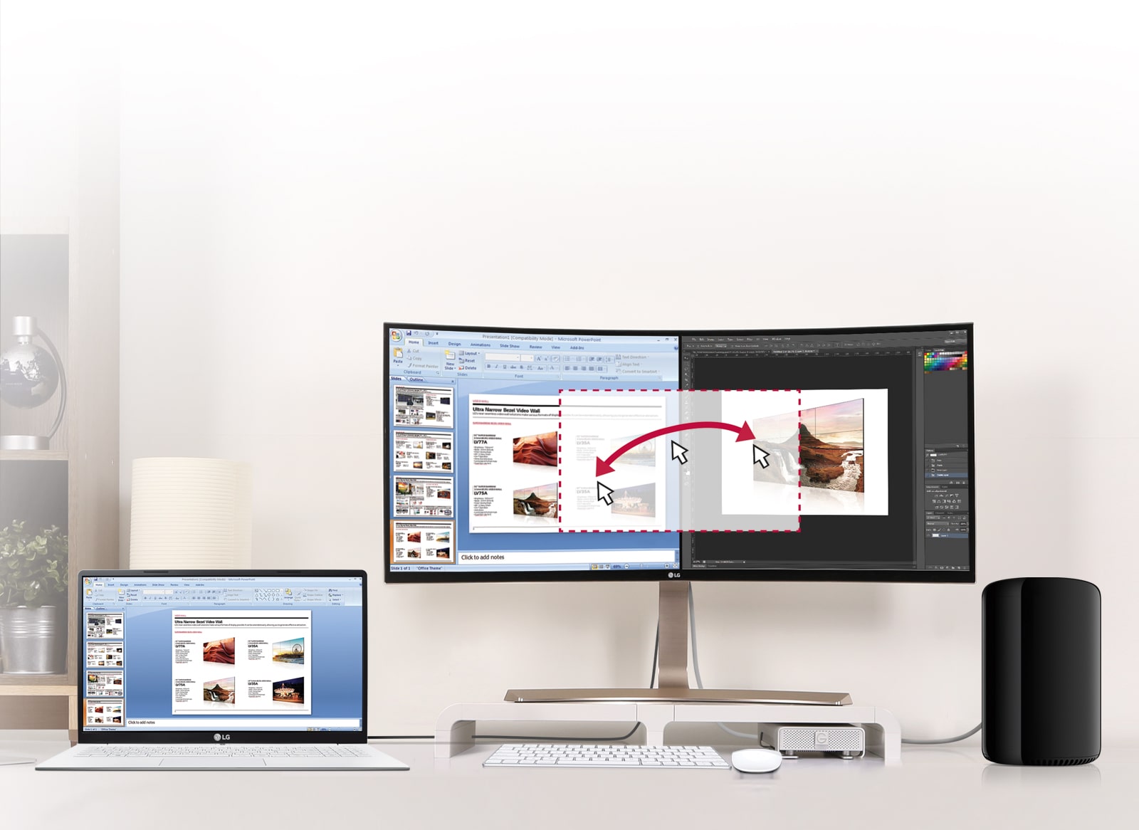 Mac og Windows på en stor skjerm med Dual Linkup1