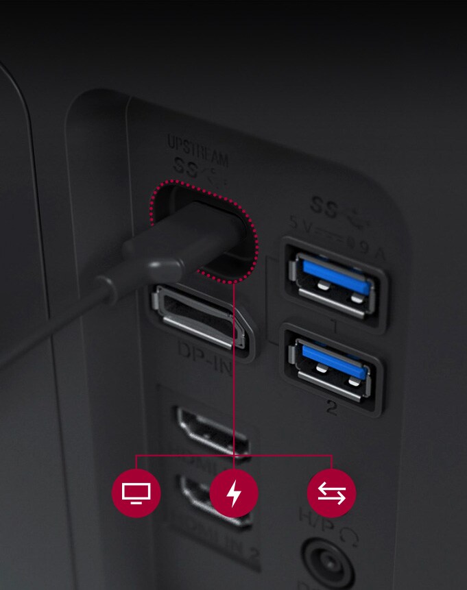 USB Type-C™ tilbyr dataoverføring og strømlevering (opptil 96 W).