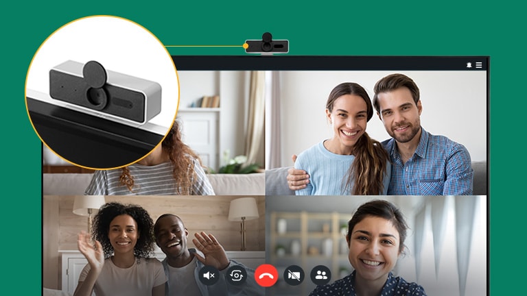 Klar for videomøte med et avtakbart webkamera.