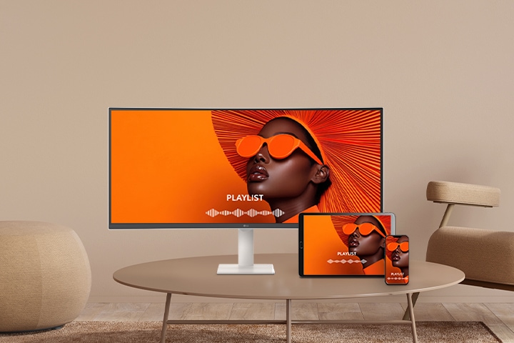 Et bilde som viser speilingsfunksjonen til en smartskjerm.