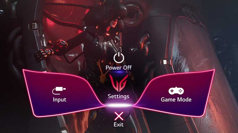 GUI-bilde (Graphical User Interface) av UltraGear-skjermen.