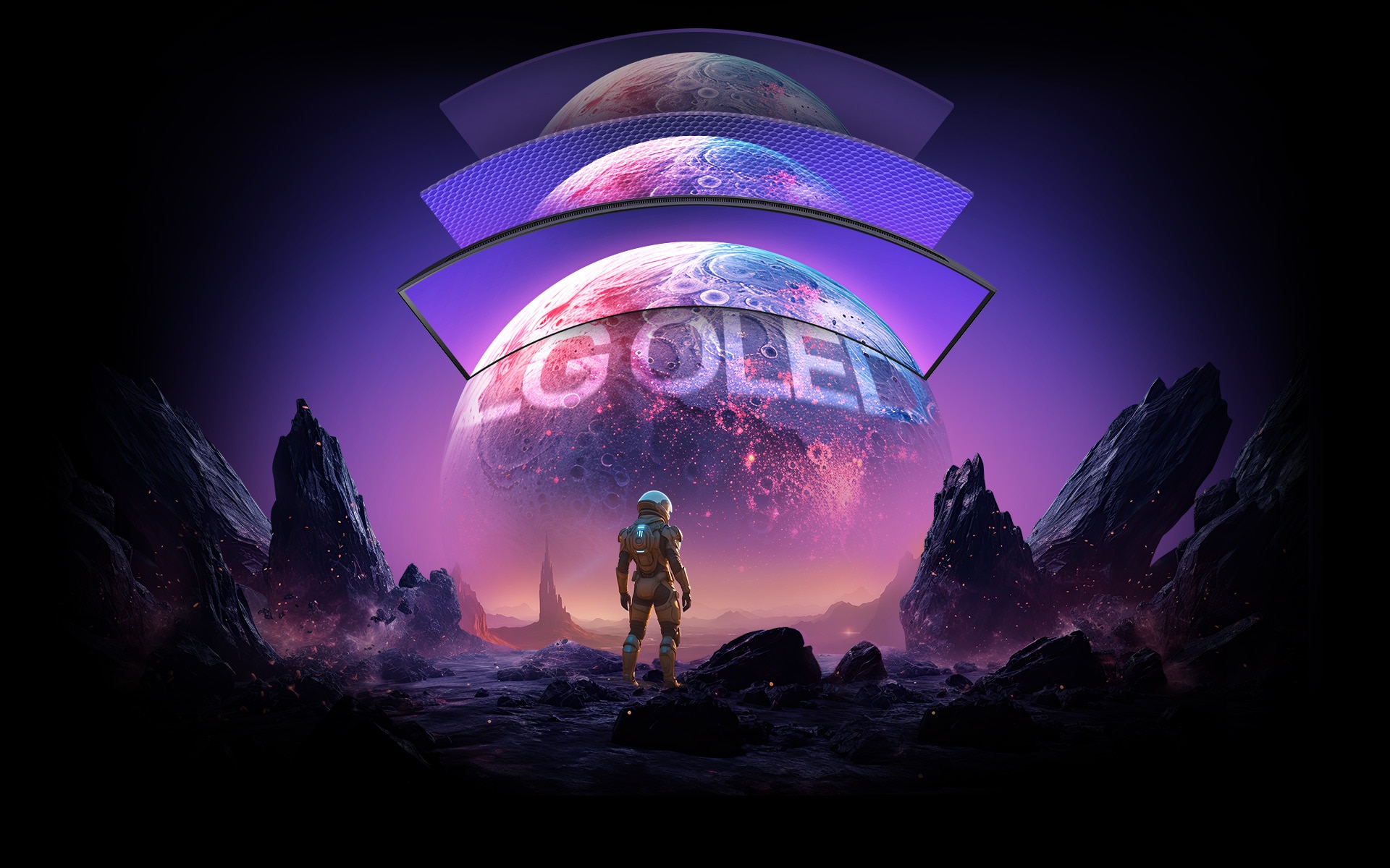 Planetbilder vises lysere og klarere på LG OLED-skjermer.	