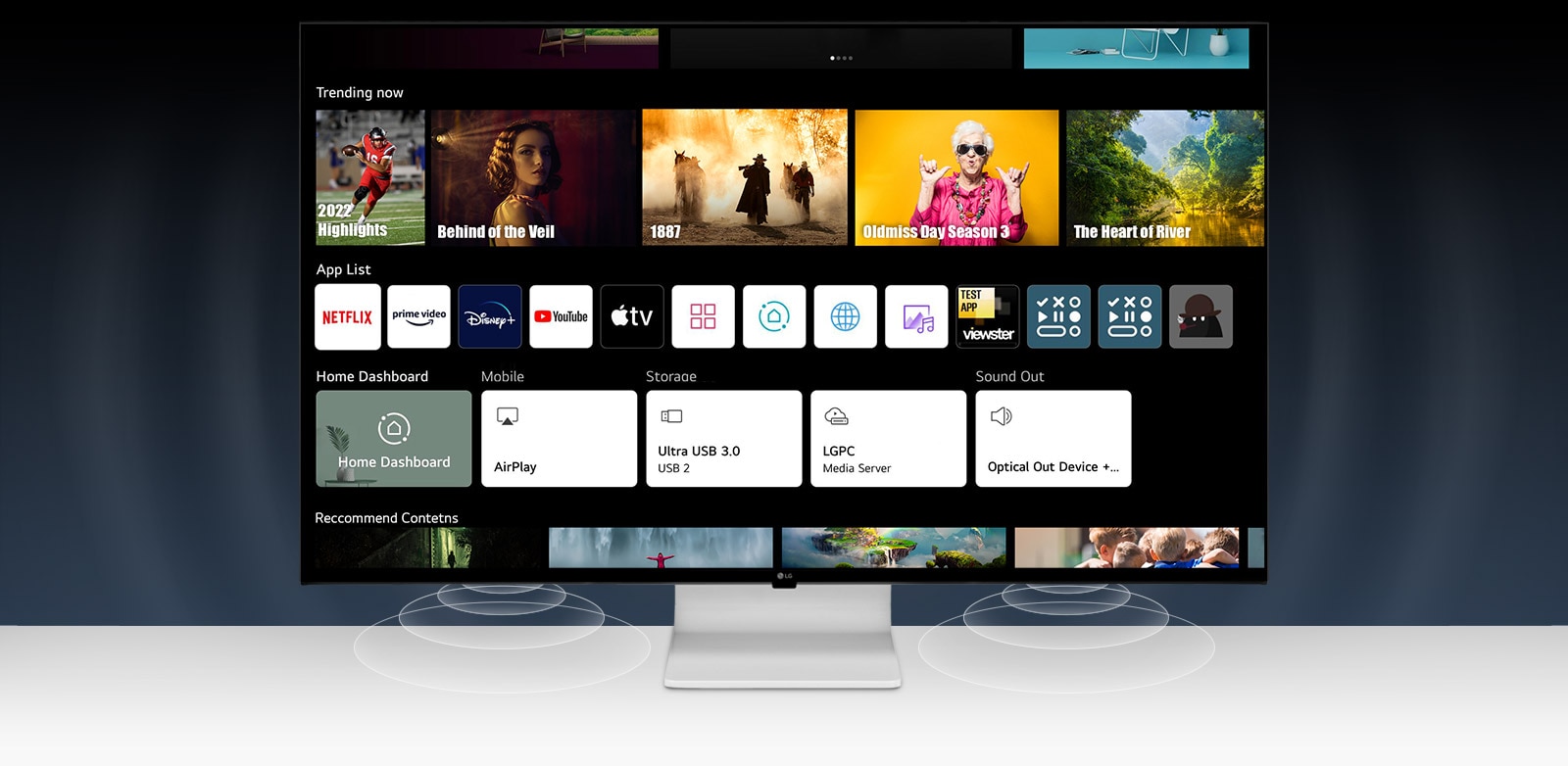 Du kan utforske en rekke serier og filmer med innebygde apper med webOS22. Og 2 x 10 W stereohøyttalere fullfører den oppslukende lydopplevelsen.