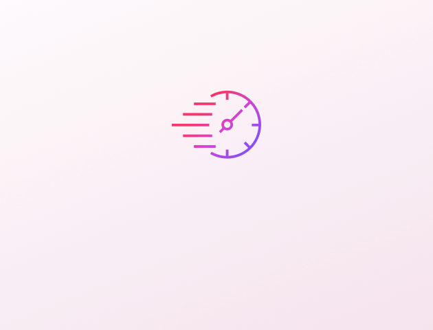 Speedometer-ikon i rosa og lilla toner symboliserer hurtigtørkings-teknologi.