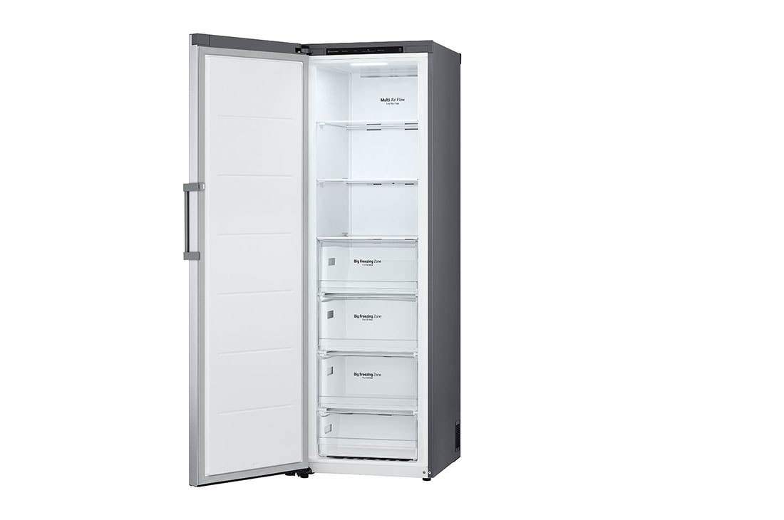 LG 324L Frittstående fryseskap (Shiny Steel) - Energiklasse E, Total No Frost, Express Freeze, Høyre side, åpent, GFT41PZGSZ, thumbnail 11